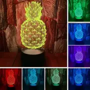 Pineapple 3D LED Optical Illusion Bedroom Decoration Table Lamp with Remote 7...