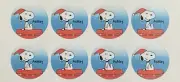 24x Personalised Merry Christmas Gift Stickers Labels Snoopy Kennel Dog