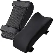 2Pcs Ergonomic Office Chair Armrest Pads, Memory Foam Cushion Arm Rest Pad with Removable Covers, Arm Rest Cover Pillow Elbow Support Cushion for Computer, Gaming and Desk Chairs