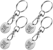 [NUOBESTY] 4pcs Shopping Cart Token Keychain Portable Trolley Remover Pendant Key Ring for Grocery Trolleys Practical Key Decoration Easy to Use and Safe