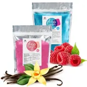 Cotton Candy Floss Sugar Set of 2-Pack Premium Flavors Blue Raspberry and Pin...