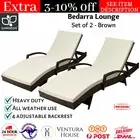 Gardeon 2pc Sun Lounge Wicker Lounger Outdoor Furniture Day Bed Rattan Patio New