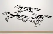 WOLVES WOLF PACK SET OF 3 WALL VINYL DECAL STICKERS COLOR CHOICE REMOVES