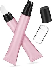 Ipetboom 2pcs Portable Lip Gloss Squeeze Tubes with Cap Pump Head Matte Finish Cosmetics Containers for Makeup Travel Sampling