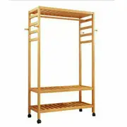 Fin Widen Depth Clothes Rail Scarf Cart Hanger Garment Coat Rack Rolling Stand Shelf