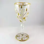 24kt Gold Tree of Life Venetian Glass Wine Glass Handmade in Italy Murano Glass