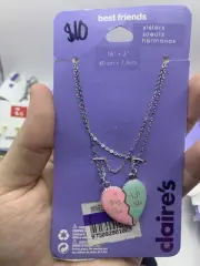 Claire’s Lil Sister Big Sister Bff Best Friends Heart Necklace Jewelry Magnetic