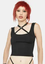 [Punk Rave] Nicola Cross Strap Crop Top