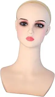 Eigell Female Mannequin Head Hat Rack Women Versatile Storage Wig Stand with Makeup for Jewelry Necklace Glasses Beginner Stylist