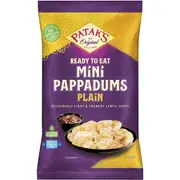 Patak's Ready To Eat Pappadums Mini Plain Original 75g