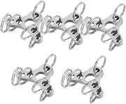 [OSOLADY] 5pcs Stainless Steel Keychain Organizer with Quick Release Clip Lightweight Carabiner Keyring for Management Durable Multi Key Storage for Outdoor and Everyday Use Silver
