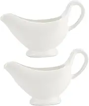 Gatuida 2pcs Ceramic Sauce Pitchers Gravy Boats for Restaurant Condiment Serving