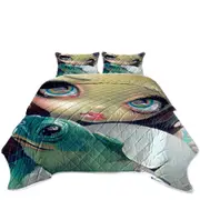 Faces of Faery #164 Cute Girl with Baby Turtle Coverlet
