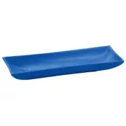 TableCraft Rectangular Cast Aluminum 18"x 6" Flared Platter-Cobalt Blue