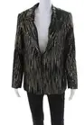 Drew Women's Collared Long Sleeves Line Sequin Jacket Gold Size XL