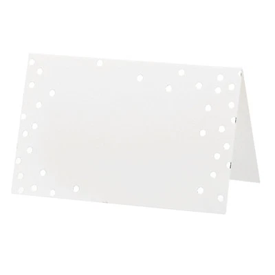 Place Cards for Table Setting,100Pcs Name Cards Blank Card,White Silver Point