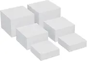 B Baosity 6 Pieces Display Risers, Buffer Risers and Cake Stand, Acrylic Display Stands for Catering Supplies Buffet Display, White