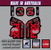 FOX style Factory 38 - 2021 Fork Decals Stickers Red Camo /black Laminated