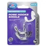 Zenith Decorative Hooks Robe Hooks Single Chrome Plated 35mm WAS0001