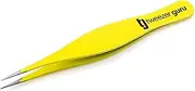 Tweezer Guru Pointed Tweezers - Sharp Precision Needle Nose Tip, Best Tweezers for Eyebrows and Ingrown Hair, Surgical Pointed for Blackheads & Splinters (Yellow)