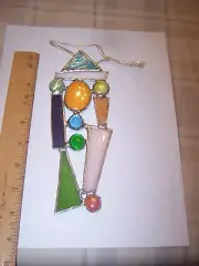 NEW REAL STAINED GLASS GEOMETRIC SHAPES SUNCATCHER/ORNAMENT