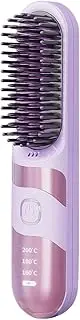 YNPQTDS Portable Hair Straightener - Curler Brush for Home Use | 2-in-1 Cordless Ionic Hair Straightener Brush Anti-scalding for Travel, Salon, Home