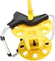 Garden Hose Reel Cart Yellow Water Holds 30m Pipe Cart Aluminum