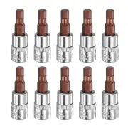 10pcs H5 Hex Bit Socket 1/4" Square Drive Metric Extension Impact Bit, Red