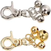 2Pcs Pet Bell Necklace for Dogs and Cats Easy Attach Collar Charm Durable Identification Accessory with Keychain Design Collar Bells for Training and