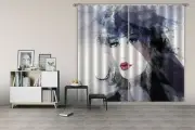 3D Fashion Hand Painted Lady NAO004 Photo Curtain Printing Fabric Window Fay