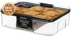 1.73L Rectangle Food Storage Container Airtight Stackable BPA-Free Clear Black