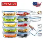 Premium 10-Pack Meal Prep Glass Containers - Airtight, Portion Control, BPA-Free