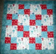 Cat Handmade Quilt Rescue Shelter Gift Blanket Bedding Purr Kitty Red Blue White