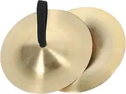 Sosoport 1 Pair Musical Instrument Teaching Finger Cymbals Small Cymbals Hand Percussion Instrument Percussion Cymbals Percussion Instruments for Adults Drum Cymbals Copper Golden