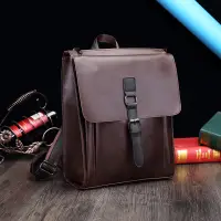 在飛比找蝦皮商城精選優惠-瘋馬皮筆電包 復古後背包男 男生時尚書包 大容量行李袋旅行包