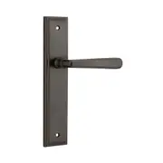 Iver Copenhagen Door Lever Handle on Stepped Backplate Signature Brass