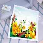 Yellow Flowers And Green Leaves 3D Warm Plush Fleece Blanket Picnic Sofa Couch