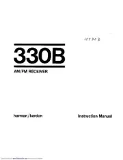 Harman Kardon 330B Receiver Owners Manual