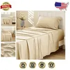 Soft & Breathable Twin Sheets Set - Rayon Derived from Bamboo, Alabaster Gleam