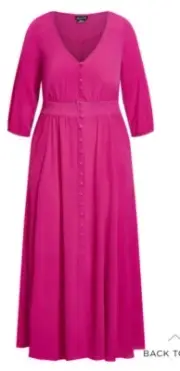 City Chic Medium Maxi Dress Hot Pink Medium Plus Size 18