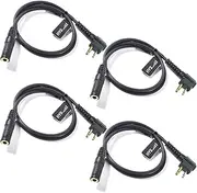 HYS CLS1110 2-Pin to 3.5mm Female Plug Adapter W/1.48ft Cable for 2pin M Motorola Walkie Talkie – Connects to Listen Only 3.5mm Jack Headset and CP200 RDU RMU Two Way Handheld Amateur/Ham Radio (4pcs)