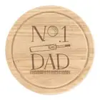 No.1 Dad Cricket Round Chopping Cheese Board Funny Father's Day Present Sport