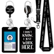 Retractable Badge Holders with Detachable Lanyard, Funny Id Card Holder Keych...