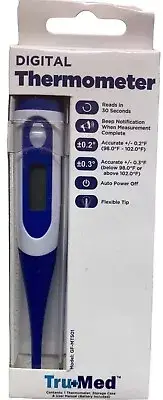 2 TRU MED Digital Oral Thermometer Convenient Quick Accurate Readings LCD