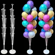 Homiliky 2 Set Table Balloon Stand Kit,160cm/63inch Floor Stand Balloon Stick Holder,Ballon Stand Stick Table Balloon Display Kit for Birthday Wedding Anniversary Graduation Party Supplies