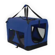 Paw Mate Blue Portable Soft Dog Cage Crate Carrier L
