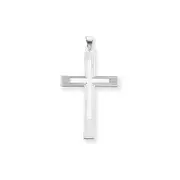 14k White Gold White Cross Charm