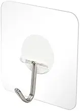 Wall Hooks 13lb(Max) Transparent Seamless Coat Hooks,Waterproof and Oilproof,Bathroom Kitchen Heavy Duty Self Adhesive Hooks,8 Pack