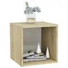 Tv Cabinet White And Sonoma Oak 37X35x37 Cm Engineered Wood oak TV Stands & Ente