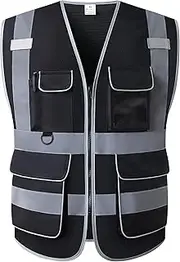 LOHASPRO Safety Vest High Visibility - Mesh Reflective Vest with Pockets & Zipper for Men Women,ANSI/ISEA Standard